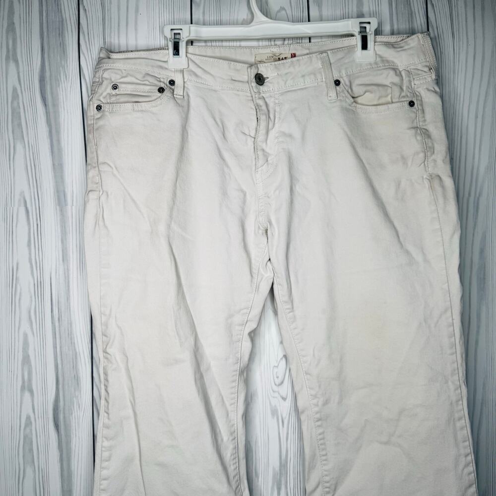 Levi's Jeans Vintage Y2K White Cotton Cropped Wide Leg Low Rise (Approx Sz 14)